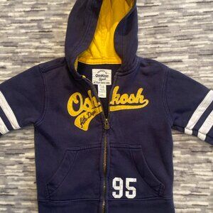 OshKosh B'Gosh Toddler Boys Hoodie Jacket Size 3T Kids Navy Blue Full Zip